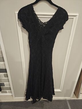 Vintage Betsey Johnson black lace dress. Beautiful condition.  Size Petite